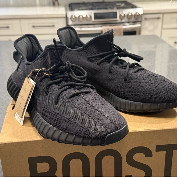 adidas Other - Adidas Men's Yeezy 350 Boost Black Sneakers - 12.5
